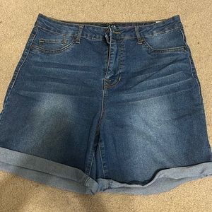 Faith Jeans Biker Length Denim Shorts